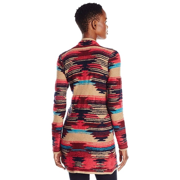 Colorful Southwestern Drape Style Cardigan, Small - Picture 2 of 2